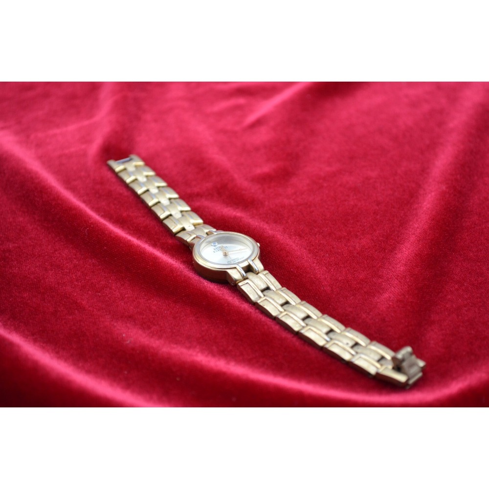Anne Klein II Vintage Gold Tone Diamond Dial Watch 10/4650-1T Untested